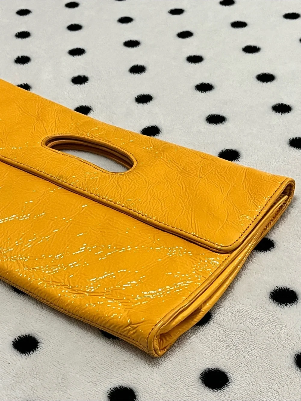 HOBO International Y2K Katrina Mustard Patent Leather Clutch